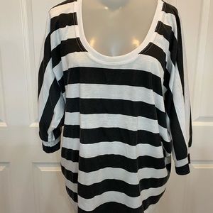 Black and white striped blouse
